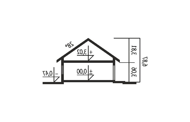 Projekt domu parterowego Alan II G2 - przekrój 1