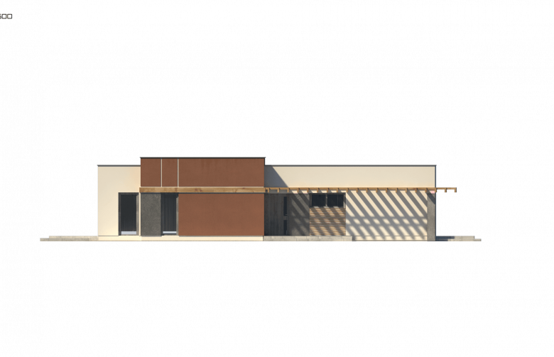 Projekt domu parterowego Zx101 - elewacja 1