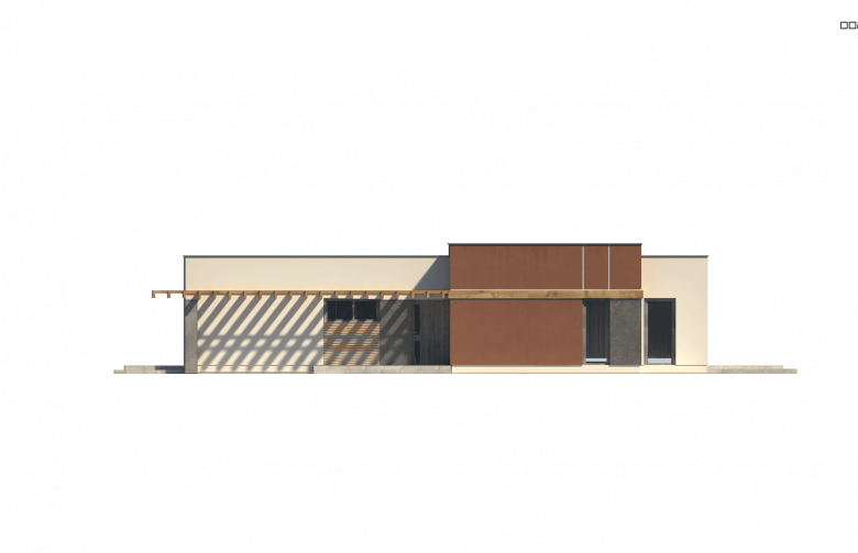 Projekt domu parterowego Zx101 - elewacja 1