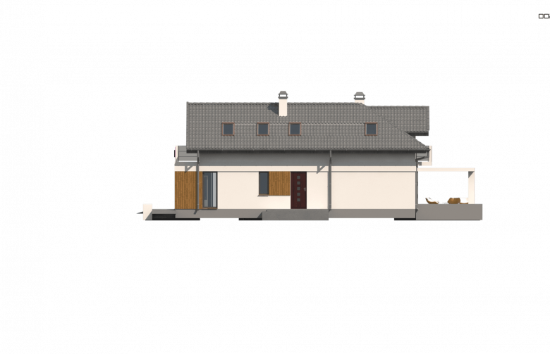 Projekt domu z poddaszem Z150 - elewacja 4