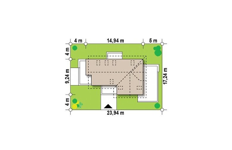 Projekt domu z poddaszem Z150 - Usytuowanie