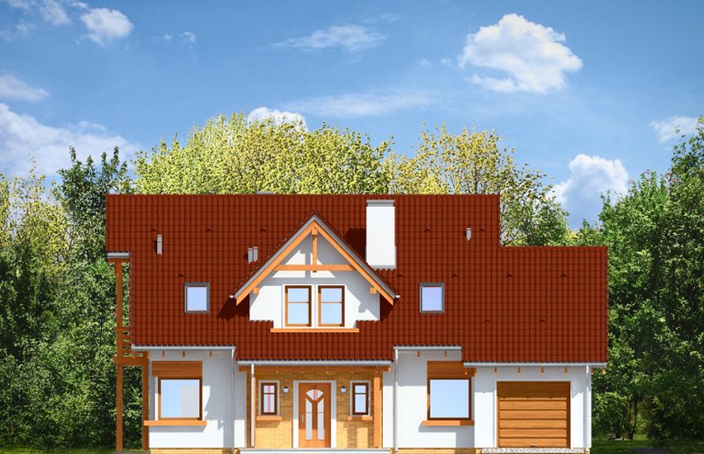 Projekt domu tradycyjnego Bartek (564) - elewacja 1