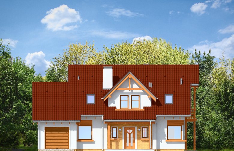 Projekt domu tradycyjnego Bartek (564) - elewacja 1
