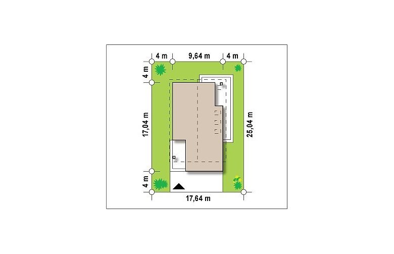 Projekt domu z poddaszem Z198 - Usytuowanie