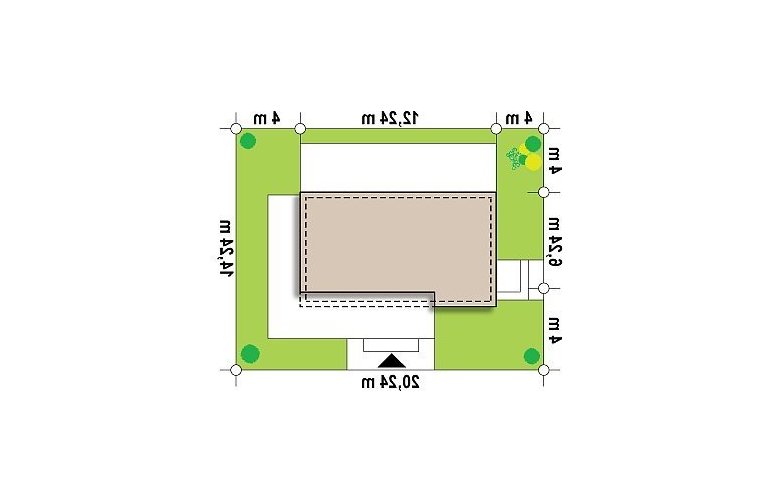 Projekt budynku komercyjnego Zu5 - Usytuowanie - wersja lustrzana