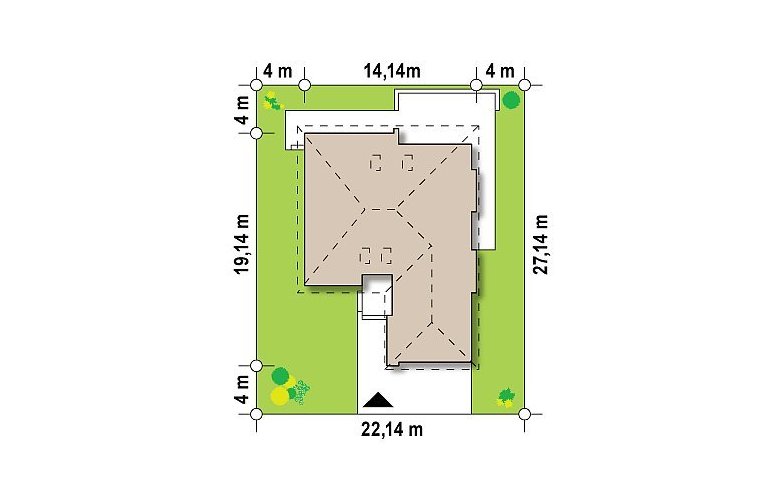 Projekt domu parterowego Z206 - Usytuowanie