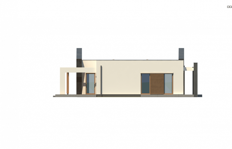 Projekt domu parterowego Zx106 - elewacja 4