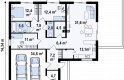 Projekt domu parterowego Z208 - rzut parteru