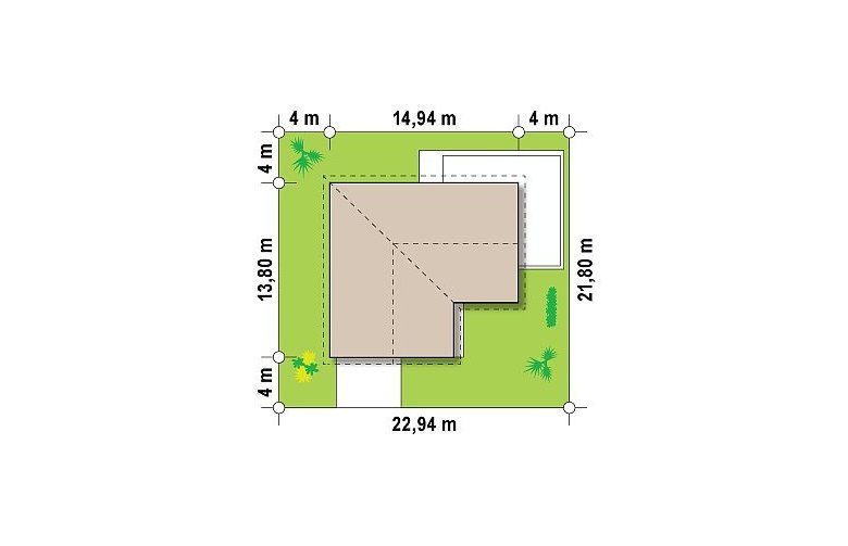 Projekt domu parterowego Z208 - Usytuowanie