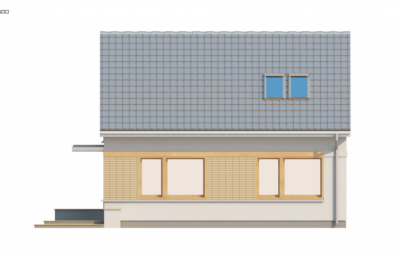 Projekt domu z poddaszem Z211 - elewacja 1