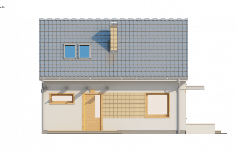 Projekt domu z poddaszem Z211 - elewacja 3