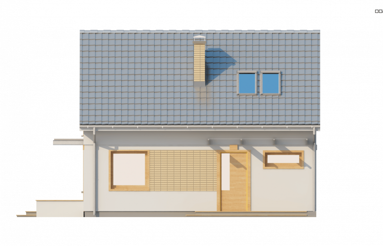 Projekt domu z poddaszem Z211 - elewacja 3