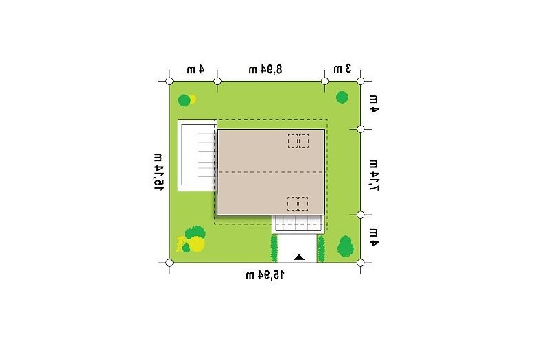 Projekt domu z poddaszem Z211 - Usytuowanie - wersja lustrzana