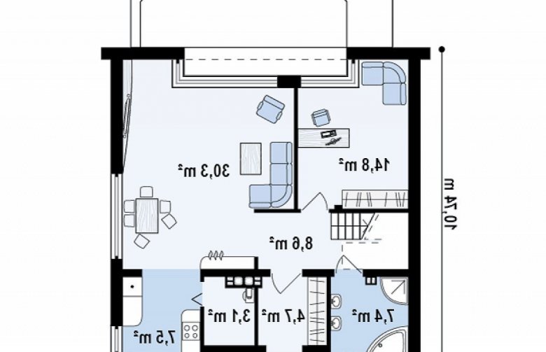 Projekt domu energooszczędnego Z218 - rzut parteru