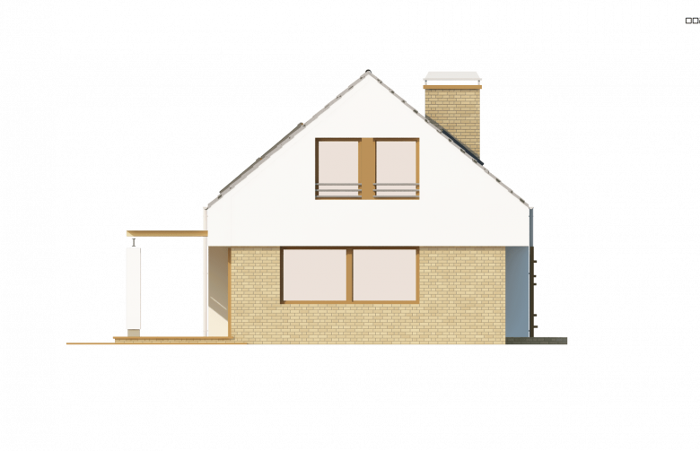 Projekt domu z poddaszem Z221 - elewacja 4