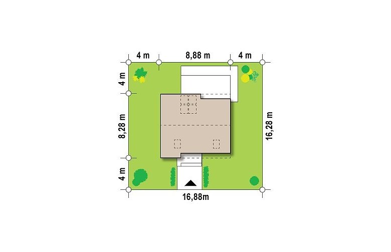 Projekt domu z poddaszem Z221 - Usytuowanie