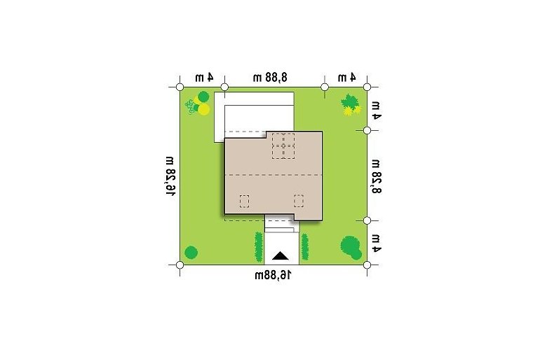 Projekt domu z poddaszem Z221 - Usytuowanie - wersja lustrzana