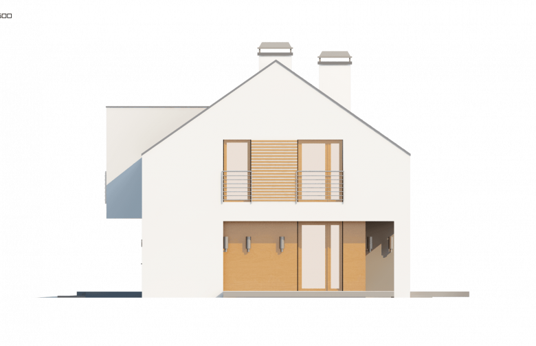 Projekt domu z poddaszem Z222 - elewacja 1