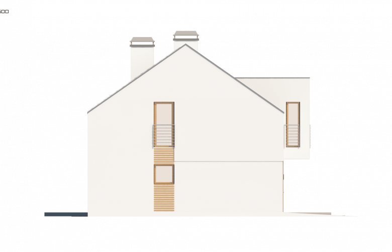 Projekt domu z poddaszem Z222 - elewacja 4