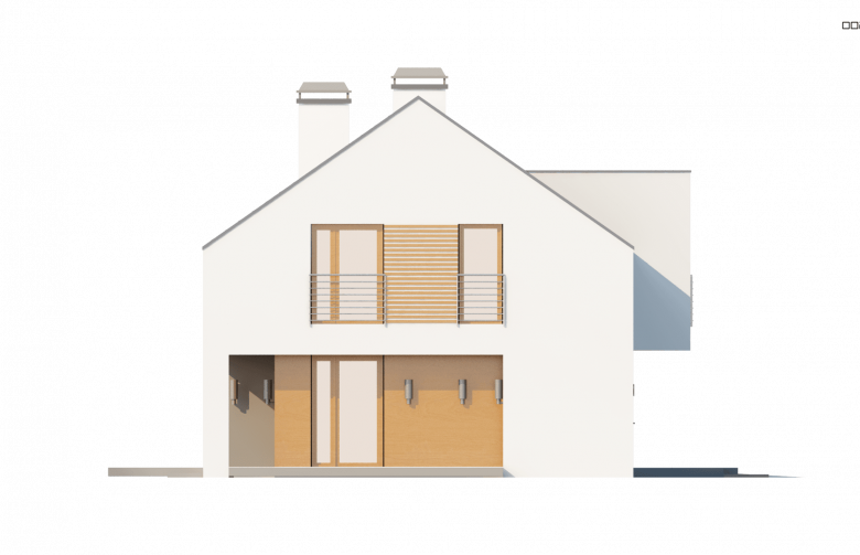 Projekt domu z poddaszem Z222 - elewacja 1