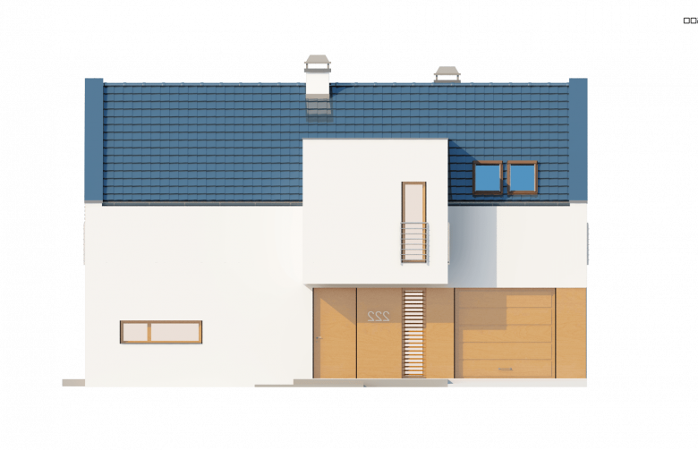 Projekt domu z poddaszem Z222 - elewacja 2