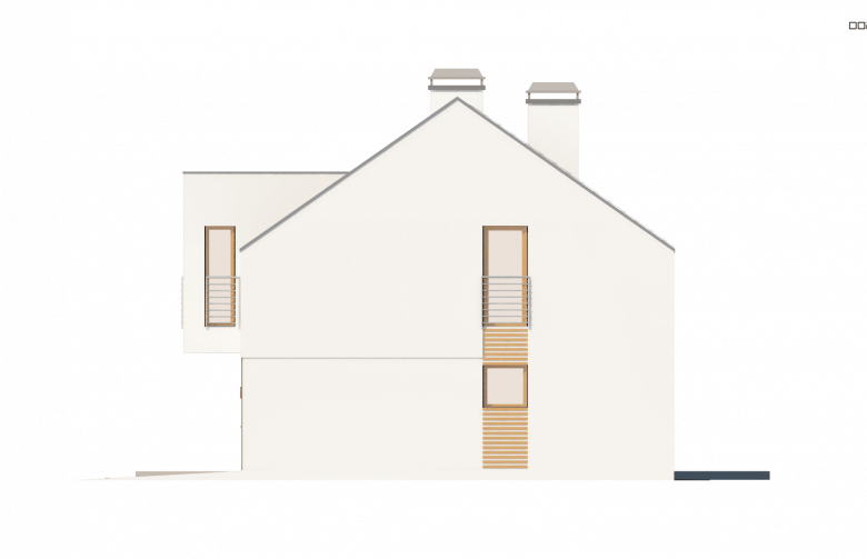 Projekt domu z poddaszem Z222 - elewacja 4