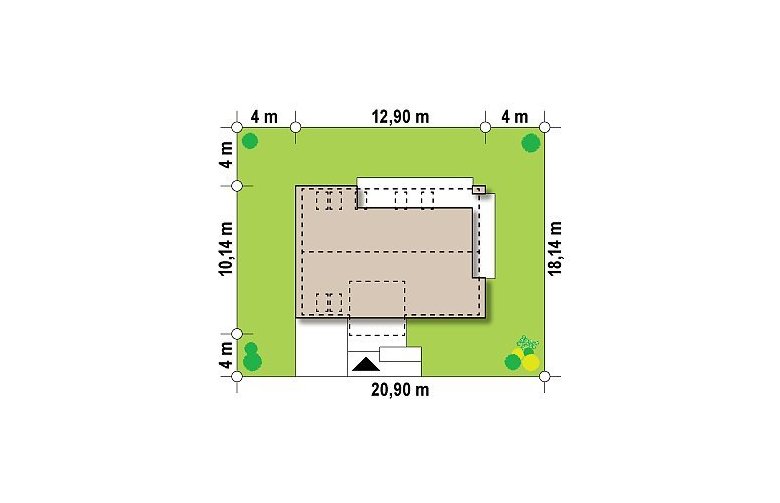 Projekt domu z poddaszem Z222 - Usytuowanie