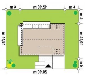 Usytuowanie budynku Z222 w wersji lustrzanej