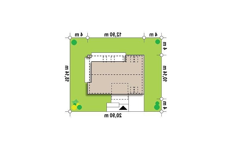 Projekt domu z poddaszem Z222 - Usytuowanie - wersja lustrzana