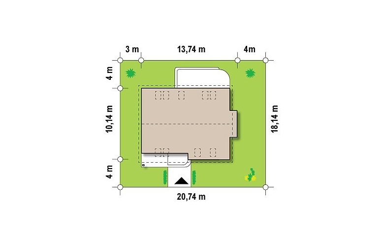 Projekt domu z poddaszem Z234 - Usytuowanie