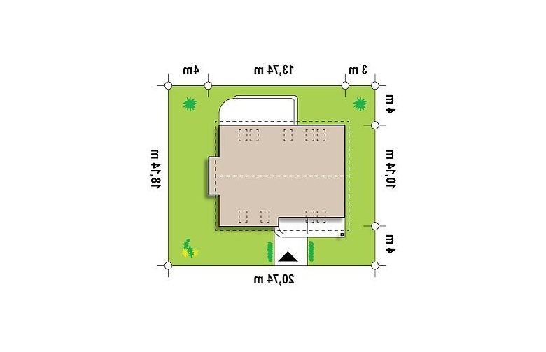 Projekt domu z poddaszem Z234 - Usytuowanie - wersja lustrzana