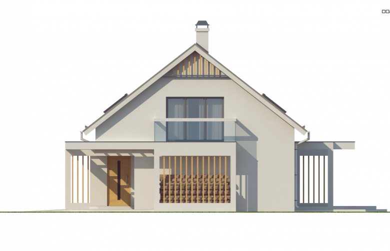 Projekt domu z poddaszem Z235 - elewacja 3
