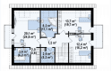 Projekt domu z poddaszem Z235 - rzut poddasza