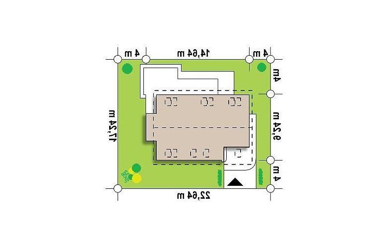 Projekt domu z poddaszem Z235 - Usytuowanie - wersja lustrzana