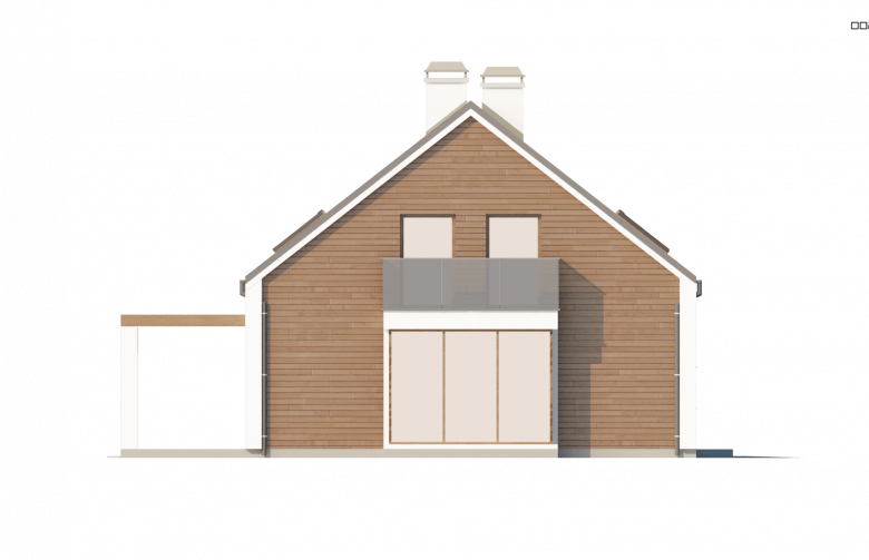 Projekt domu jednorodzinnego Z237 - elewacja 3