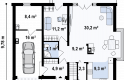 Projekt domu jednorodzinnego Z237 - rzut parteru