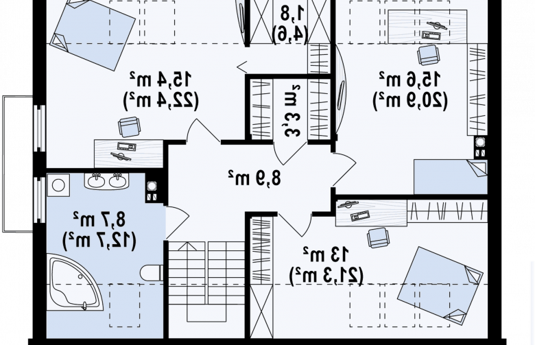 Projekt domu jednorodzinnego Z237 - rzut poddasza