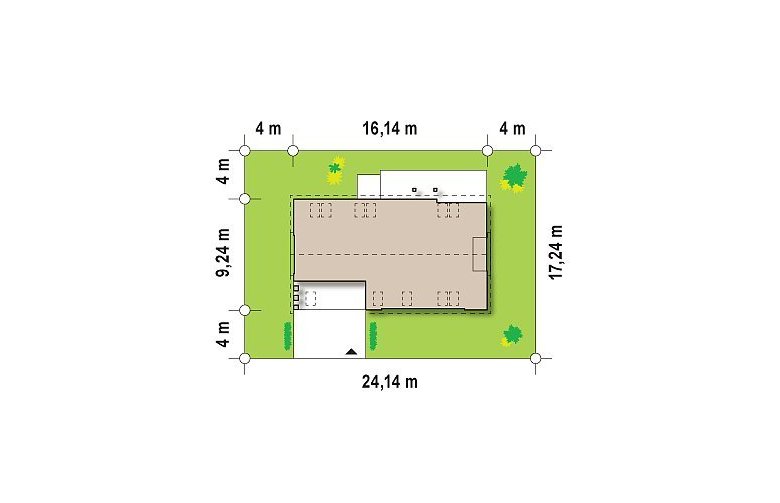 Projekt domu z poddaszem Z238 - Usytuowanie