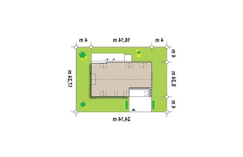 Projekt domu z poddaszem Z238 - Usytuowanie - wersja lustrzana