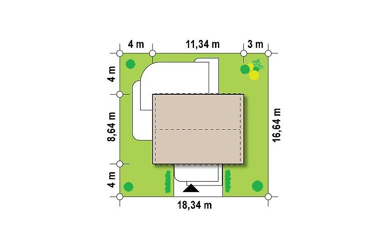 Projekt domu parterowego Z252 - Usytuowanie