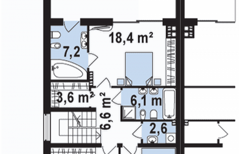 Projekt domu bliźniaczego Zb8 - rzut poddasza