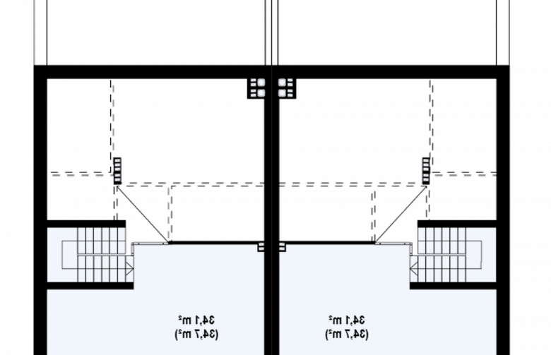Projekt domu bliźniaczego Zb8 - strych