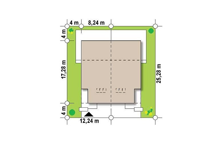 Projekt domu bliźniaczego Zb8 - Usytuowanie