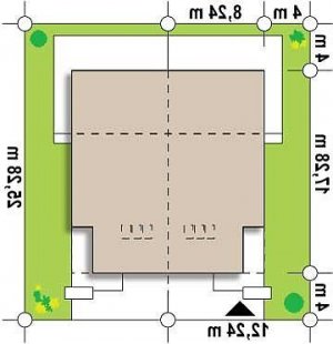 Usytuowanie budynku Zb8 w wersji lustrzanej