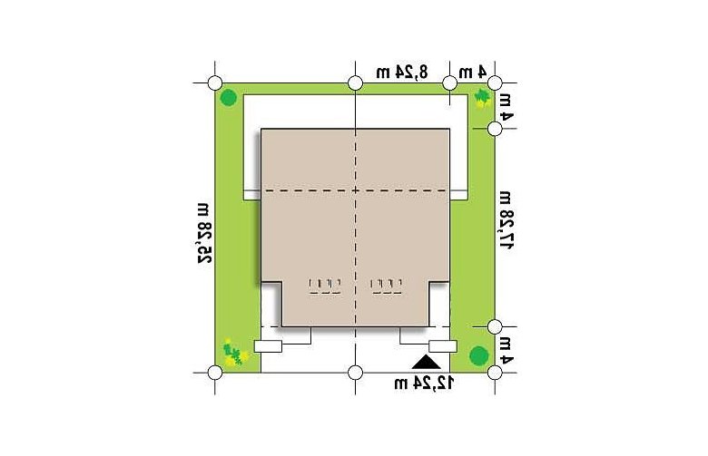 Projekt domu bliźniaczego Zb8 - Usytuowanie - wersja lustrzana