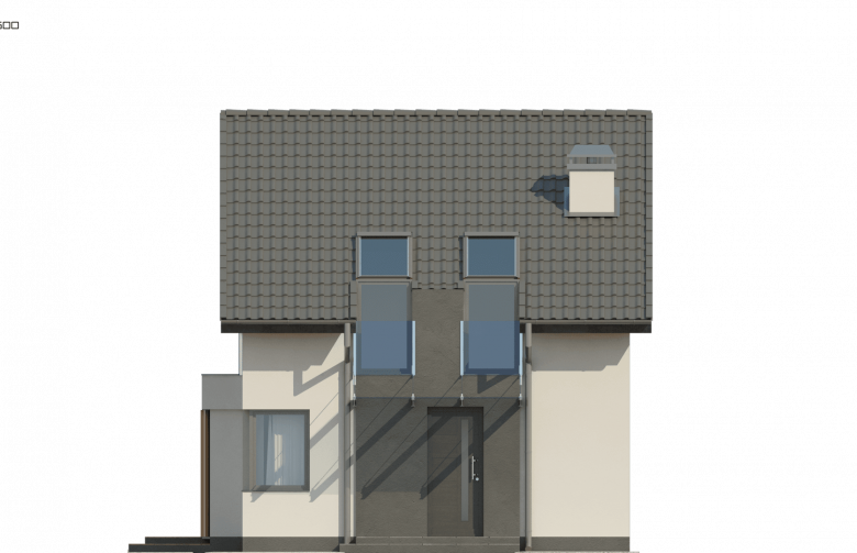 Projekt domu z poddaszem Z290 - elewacja 3