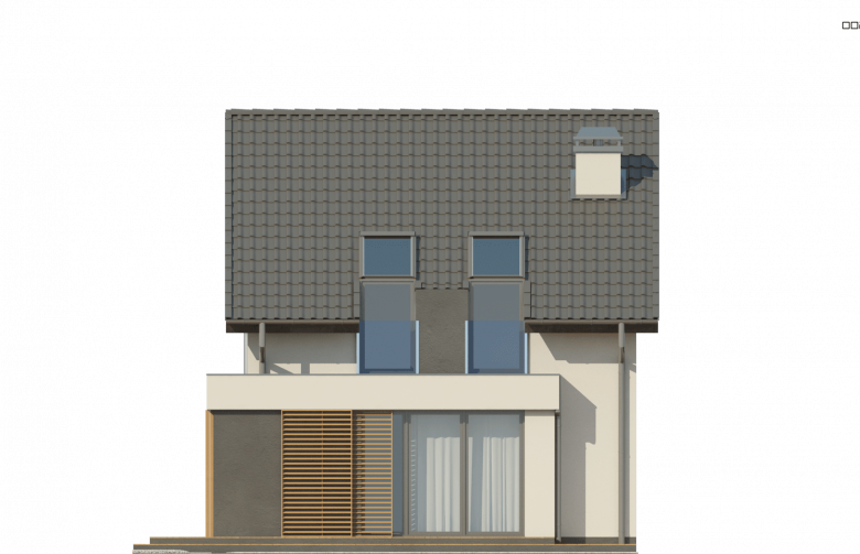 Projekt domu z poddaszem Z290 - elewacja 2