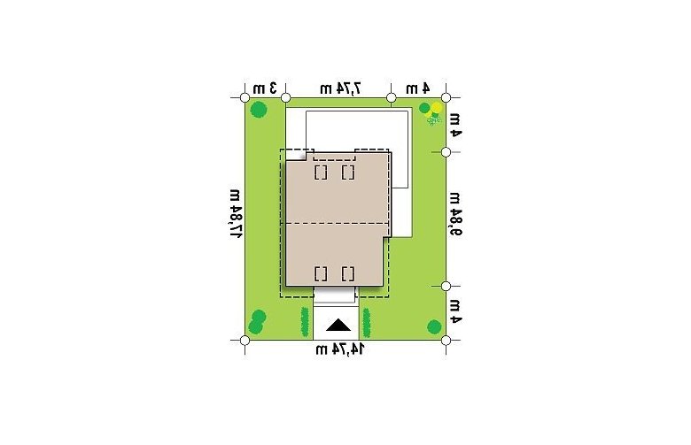 Projekt domu z poddaszem Z290 - Usytuowanie - wersja lustrzana