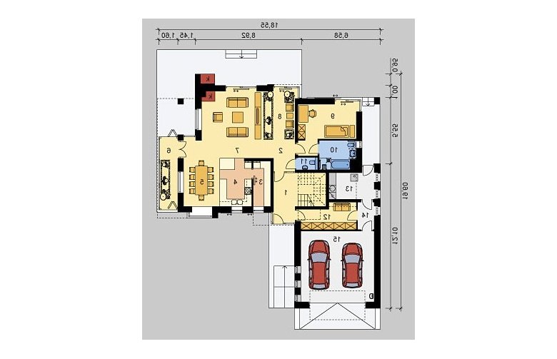 Projekt domu wielorodzinnego LK&861 - parter