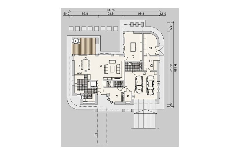 Projekt domu z poddaszem LK&855 - parter